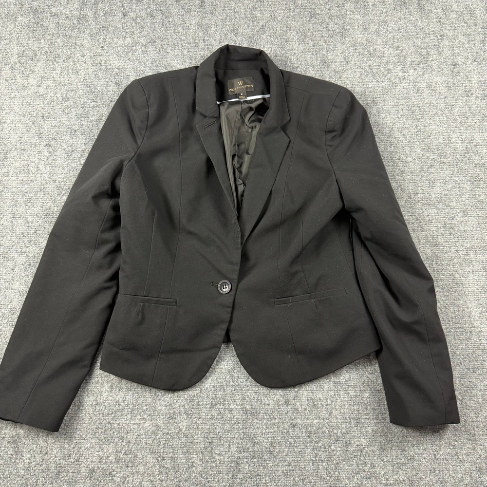Worthington Blazer Womens Medium Black Single Button Professional Workwear